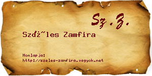 Széles Zamfira névjegykártya